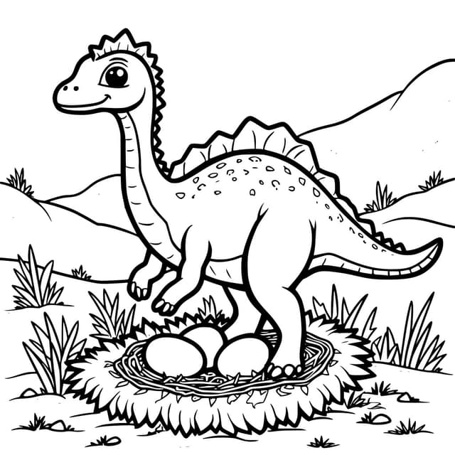 Maiasaura and Nest